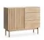 Wohnzimmer Komplett - Set A Acrab, 5-teilig, Eiche Cremona, geriffelte Fronten, Push-to-open Funktion, Japandi-Design, ABS Kantenschutz