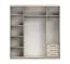 Schiebetürenschrank / Kleiderschrank |mit Spiegel Sonoma Eiche | Sredna 03 | 218 x 203 x 61 cm | 2 Türen | 7 Fächer | 3 Schubladen | Griffe: Metall