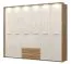 Großer 272 cm breiter Kleiderschrank mit 6 Türen, 7 Fächern und 2 Schubladen | Farbe: Beige | Tiefe: 56 cm Abbildung