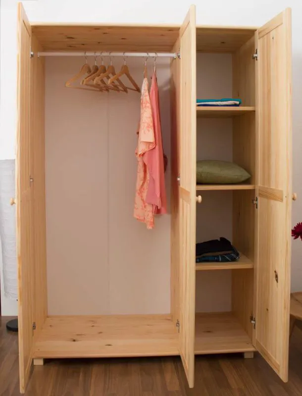 Echtholz Schrank, Farbe: Natur 190x133x60 cm Abbildung