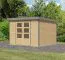 Pultdach Gartenhaus, Fichte natur/graualuminium, wetterfestes Trapezblechdach, robuste metallverstärkte-Ecken, Zylinderschloss, langlebig, 2,98x2,42m