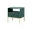 Elegante Nachtkommode Worthing 15, Farbe: Grün / Gold - Abmessungen: 56 x 54 x 39 cm (H x B x T)