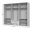 Großer Kleiderschrank mit sechs Türen Neiafu 78, zwei Schubladen, LED-Rahmen, Maße: 226 x 277 x 60 cm, Soft-Close-Funktion, drei Kleiderstangen