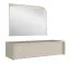 Schminktisch hängend | 1 Schublade | Push-to-open System | Spiegel mit LED-Beleuchtung | Wandmontage | Beige-Kaschmir | Himara 02