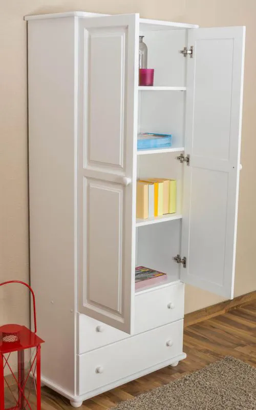 Garderobenschrank, Farbe: Weiß 195x84x42 cm Abbildung