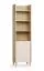 Regal | eine Drehtür | Farbe: Eiche / Beige | 5 Fächer | schmal | Soft-Close-Funktion | Maße: 54,5 x 38 x 204 cm | ABS-Kantenschutz | für Büro