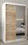 120 cm breiter Kleiderschrank mit 5 Fächern und 2 Türen | Farbe: Sonoma Eiche / Weiß Abbildung