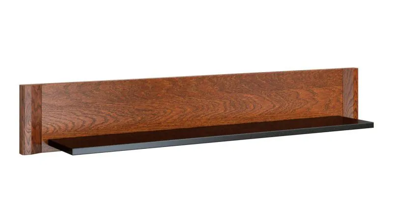 Hängeregal, Wandregal, Bücherregal - 120 cm breit, Farbe: Nuss Abbildung