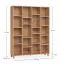 Bücherregal | breit | Farbe: Beige | sehr stabiles Regal auch bei Belastung | Maße: 148,5 x 38 x 194 cm | 20 Fächer | Beine: Metall