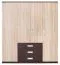 Kleiderschrank | 4 Drehtüren | 3 Schubladen | 6 Fächer | mit 2 Kleiderstangen | 180 cm breit | Farbe: Sonoma Eiche Abbildung
