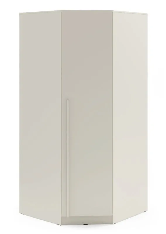 Eckkleiderschrank | 2 Türen | 2 Kleiderstangen | 6 Fächer | Farbe: Kaschmir | 95 x 95 x 210 cm | ABS-Kanten | Edegem 04