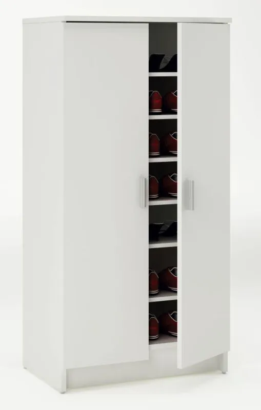 Schuhschrank Furna 22, Farbe: Weiß - Abmessungen: 109 x 55 x 35 cm (H x B x T)