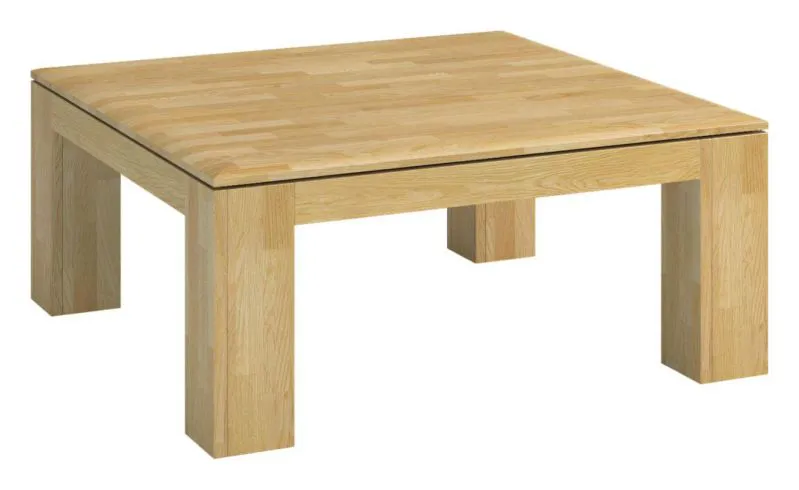 Wohnzimmertisch Eiche massiv Farbe: Natur 48x90x90 cm Abbildung