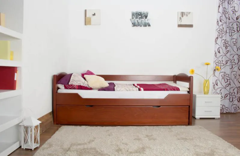 Buche Schubladenbett Bettgestell 90 x 200 cm Kirsche Abbildung