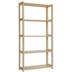 Regal, Küchenregal, Wohnzimmerregal, Bücherregal - 80 cm breit, Kiefer Holz-Massiv, Farbe: Natur Abbildung