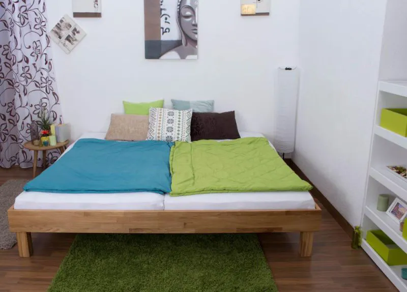 Eiche Bettgestell 200 x 200 cm geölt Abbildung