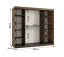 Kleiderschrank | Farbe: Walnuss Warmia | Spiegeltür | Moderne Details | 200 x 62 x 200 cm | Schiebetürenschrank | 10 Fächer | 2 Kleiderstangen | hochwertig Verarbeitet