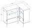 Jugendzimmer - Eckkommode Garian 09, Farbe: Eiche / Weiß, Abmessungen: 86 x 120 x 81cm (H x B x T)