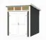 Gartenhaus G266 Carbongrau- 28 mm Blockbohlenhaus, Grundfläche: 4,75 m², Pultdach