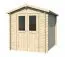 Holz-Gartenhaus 1,98 x 2,3 Meter (inkl. Dach) | Naturbelassen | Satteldach Abbildung