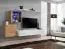 Wohnwand im edlen Design Balestrand 235, Farbe: Eiche Wotan / Weiß - Abmessungen: 150 x 250 x 40 cm (H x B x T), mit Push-to-open Funktion