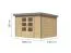 Pultdach Gartenhaus, Fichte natur/graualuminium, wetterfestes Trapezblechdach, robuste metallverstärkte-Ecken, Zylinderschloss, langlebig, 2,98x2,42m