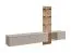 Wohnwand | inkl. Integrierter LED-Beleuchtung | Farbe: Clay Grau / Eiche Coast Evoke | Push-to-open Funktion | 220 x 40 x 160 cm | geriffelte Front | langes TV-Board