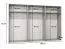 Drehtürenschrank | 3 Spiegeltüren | Farbe: Schwarz | 3 Fächer | 3 Kleiderstangen | Soft-Close-Funktion | Griffe: Kaschmir | Maße: 300 x 52 x 202 cm | Kleiderschrank | ABS-Kanten