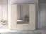 Breiter Kleiderschrank mit zwei Spiegeltüren Petkula 23, Farbe: Beige hell, mit modernen Lamellen Design, 2 Meter breit, zwei Schubladen, Soft-Close Funktion
