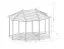 Großer Pavillon Craspedia 02 aus Kiefernholz, Überdachung aus Holz, massiv, kesseldruckimprägniert, Grundfläche 9 m², inkl. Fußboden und 7 Sitzbänken, Zeltdach