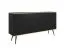 Wohnzimmer - Set E Horsham, 3-teilig, Farbe: Schwarz, Push-to-open Funktion, eine schmale Kommode, ein Sideboard, ein Schminktisch, ABS-Kanten, Beine: Schwarz