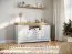 Kommode Bresle 05, Kiefer massiv, Farbe: Weiß / Natur - Abmessungen: 85 x 166 x 41 cm (H x B x T)