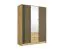 Kleiderschrank mit viel Stauraum | 10 Fächer | Metallgriffe | 1 Kleiderstange | 2 Schubladen | Lamellen | 150,8 x 54,5 x 200,5 cm | Eiche / Artisan | Iraklio 03