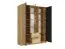 Kleiderschrank mit viel Stauraum | 10 Fächer | Metallgriffe | 1 Kleiderstange | 2 Schubladen | Lamellen | 150,8 x 54,5 x 200,5 cm | Eiche / Artisan | Iraklio 03