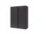 Schiebetürenschrank / Kleiderschrank Nikea, Farbe: Grafit - Abmessungen: 198 x 150 x 60 cm (H x B x T)