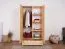 Garderobenschrank Kiefer Vollholz massiv natur - Abmessung 195 x 102 x 59 cm (H x B x T)