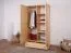 Garderobenschrank Kiefer Vollholz massiv natur - Abmessung 195 x 102 x 59 cm (H x B x T)