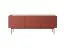 TV-Unterschrank Cascob 01, Keramikrot / Eiche, 55 x 144 x 37 cm, mit 3 Fächern und Soft Close System, robust und stabil, hochwertige Materialien