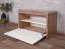 Sitzbank mit Stauraum / Schuhschrank Gataivai 17, Farbe: Beige Hochglanz / Walnuss - 48 x 70 x 36 cm (H x B x T)