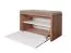 Sitzbank mit Stauraum / Schuhschrank Gataivai 17, Farbe: Beige Hochglanz / Walnuss - 48 x 70 x 36 cm (H x B x T)