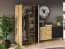 Kleiderschrank mit einer Kleiderstange Lassila 01, Farbe: Eiche Artisan / Schwarz - Abmessungen: 191 x 92 x 54 cm (H x B x T), mit 2 Türen und fünf Fächern