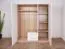 Schlafzimmer - Kleiderschrank, Farbe: Weiß / Eiche - Abmessungen: 190 x 150 x 56 cm (H x B x T)