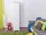 Massivholz-Schrank Kiefer, Farbe: Weiß 190x47x60 cm Abbildung