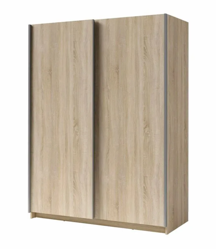 150 cm breiter Kleiderschrank mit 5 Fächern und 2 Türen | Farbe: Eiche Abbildung