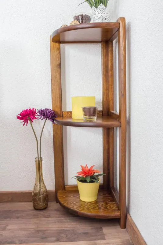 Standregal, 30 cm breit, Kiefer Holz-Massiv, Farbe: Eiche Abbildung