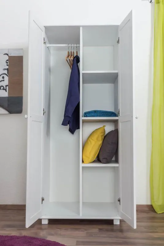 Kiefer-Schrank Landhaus, Farbe: Weiß 190x80x60 cm Abbildung