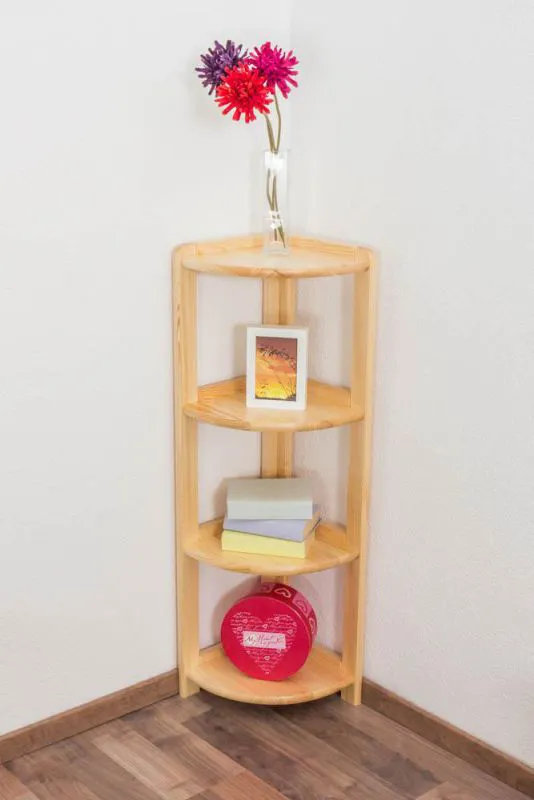 Regal, Küchenregal, Wohnzimmerregal, Bücherregal - 30 cm breit, Kiefer Holz-Massiv, Farbe: Natur Abbildung