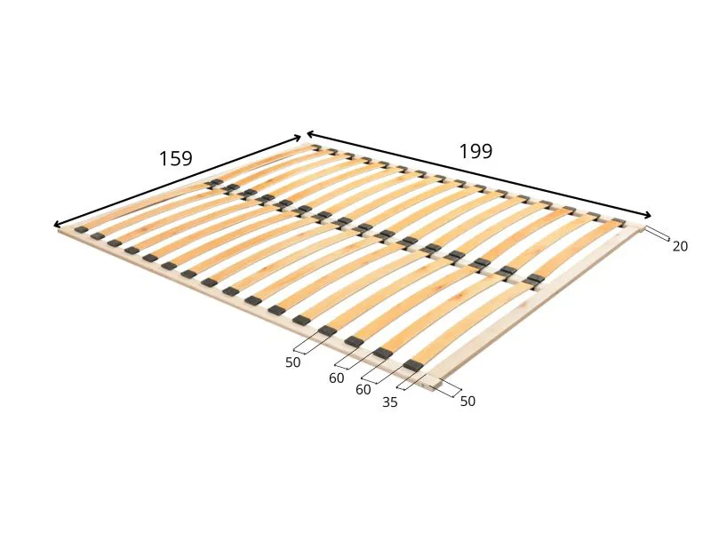 Rahmenlattenrost für Doppelbett | Liegefläche: 180 x 200 cm