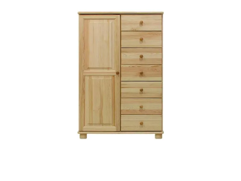 Massivholz-Kleiderschrank, Farbe: Natur 139x90x42 cm Abbildung