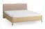 Doppelbett | Eiche massiv | 180 x 200 cm | Farbe: Eiche / Ecru | weich gepolsterte Kopfstütze | inkl. Lift up Lattenrost | dezent abgerundete Form